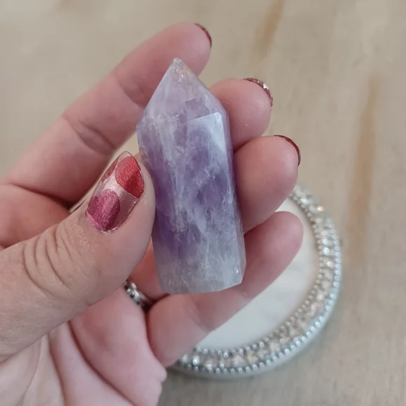 Purple Fluorite Crystal Point Tower - Picture 5 of 12